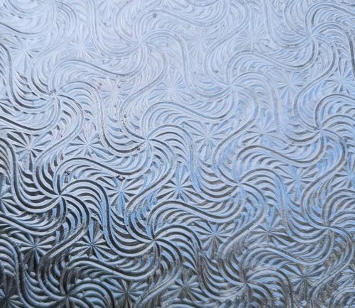 Super Vintage (1900-1920s) Maze/Mystic/Comet/Pinwheel/Wormy Textured Architectural Stained Glass Sheet, 10x12"