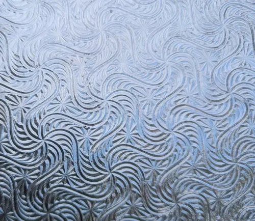 Super Vintage (1900-1920s) Maze/Mystic/Comet/Pinwheel/Wormy Textured Architectural Stained Glass Sheet, 10x12"