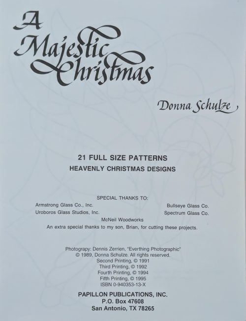 Vintage A Majestic Christmas by Donna Schulze Stained Glass Pattern Book