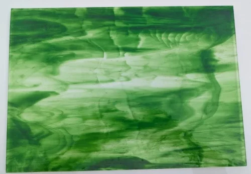 Vintage Kokomo Green & Clear Stained Glass Sheet