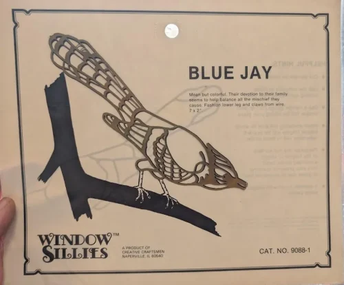 Creative Craftsmen Window Sillies Blue Jay Brass Filigree for Stained Glass