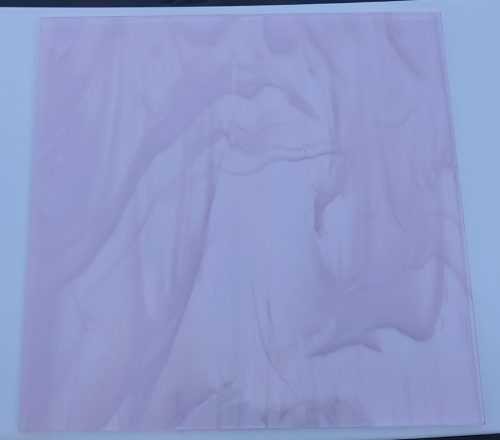 Rare, Original Spectrum Pale Pink and White Wispy Stained Glass Sheet, 399, 12x12" - Please Read!