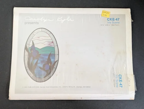 Vintage Carolyn Kyle Iris Scene CKE-47 Stained Glass Pattern
