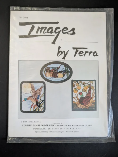 Vintage Images by Terra Stained Glass Patterns of Ducks Set 1001