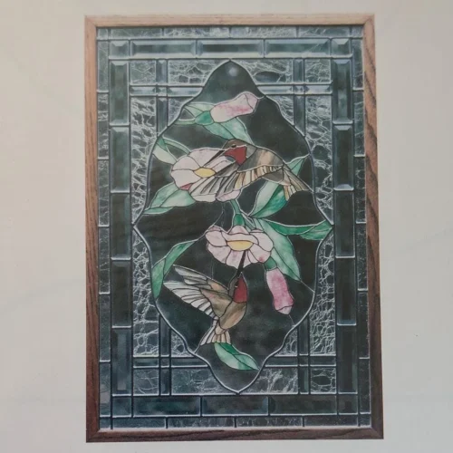 Vintage Images by Terra Stained Glass Pattern of Hummingbirds Set IM 1112