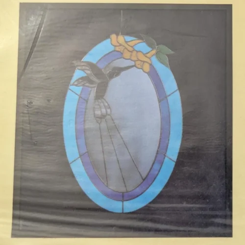Vintage Hummingbird Mirror Stained Glass Patter #201 by Sierra Glass Works