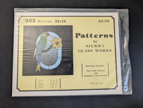 Vintage Parrot Mirror Stained Glass Patter #203 by Sierra Glass Works