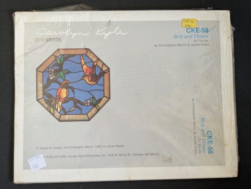 Vintage 1985 Carolyn Kyle Bird & Flower CKE-58 Stained Glass Pattern