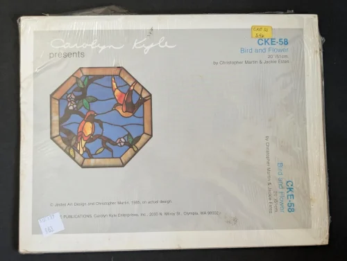 Vintage 1985 Carolyn Kyle Bird & Flower CKE-58 Stained Glass Pattern