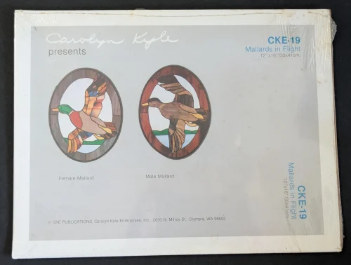Vintage Carolyn Kyle Mallard Ducks In Flight Stained Glass Pattern, CKE 19