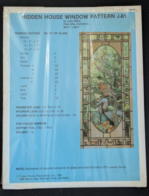 Vintage 1981 Hidden House by Judy Miller Window Pattern J-81 Stained Glass Pattern