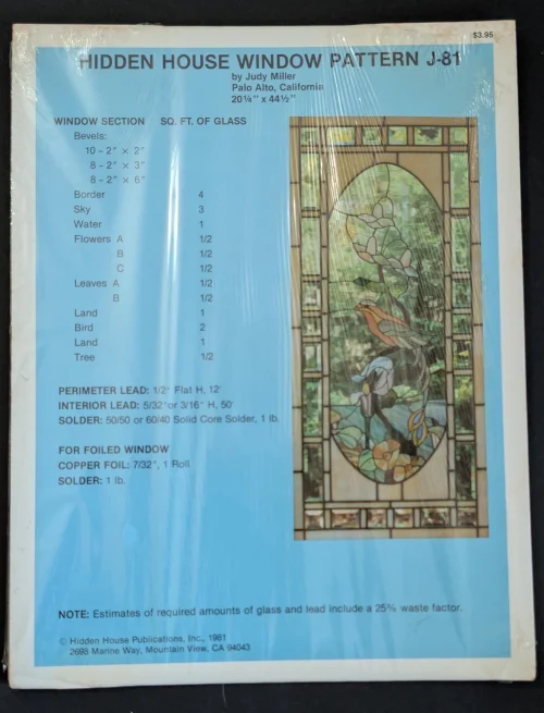 Vintage 1981 Hidden House by Judy Miller Window Pattern J-81 Stained Glass Pattern