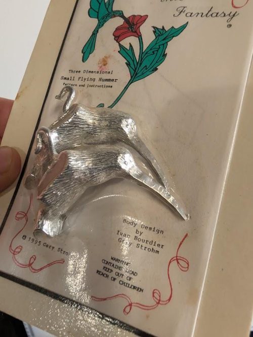 Vintage 1995 Flight In Fantasy 3D Small Flying Hummingbirds Lead Castings for Stained Glass with Patterns & Instructions