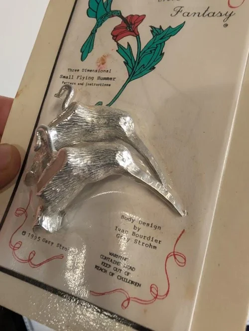 Vintage 1995 Flight In Fantasy 3D Small Flying Hummingbirds Lead Castings for Stained Glass with Patterns & Instructions