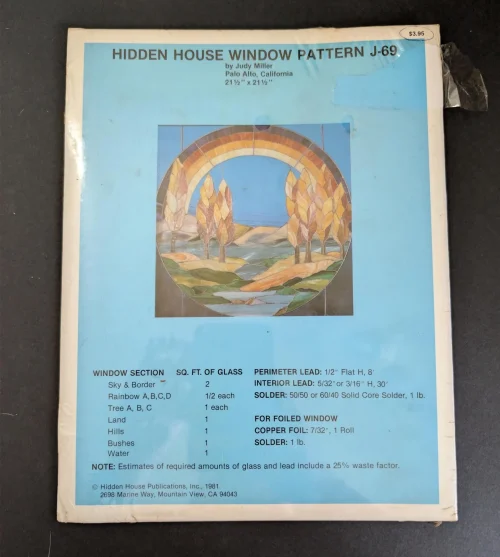 Vintage Hidden House by Judy Miller Window Pattern J-69 Stained Glass Pattern