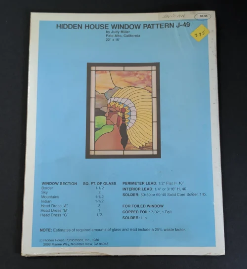 Vintage Hidden House by Judy Miller Window Pattern J-49 Stained Glass Pattern