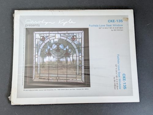 Vintage Carolyn Kyle Fuchsia Love Seat Window CKE-135 Stained Glass Pattern
