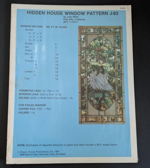 Vintage Hidden House by Judy Miller Window Pattern J-83 Stained Glass Pattern
