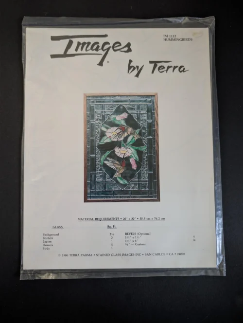 Vintage Images by Terra Stained Glass Pattern of Hummingbirds Set IM 1112