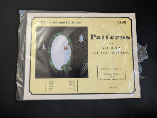 Vintage Christmas Candle Stained Glass Mirror Pattern #221 by Sierra Glass Works