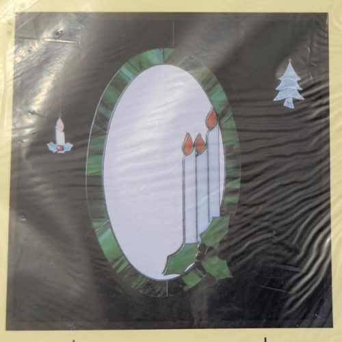 Vintage Christmas Candle Stained Glass Mirror Pattern #221 by Sierra Glass Works