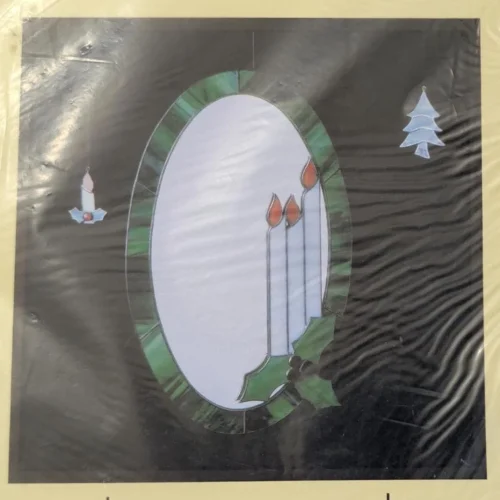 Vintage Christmas Candle Stained Glass Mirror Pattern #221 by Sierra Glass Works