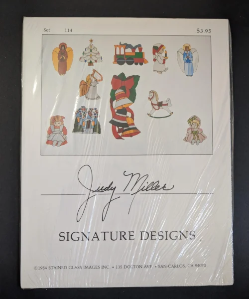 Vintage 1984 Judy Miller Designs Christmas Stained Glass Patterns, Set 114