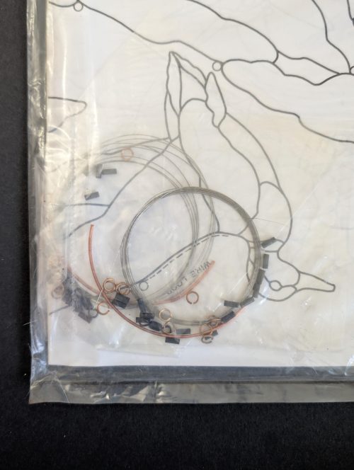 Vintage Hung up on Mobiles Hummingbird and Duck Stained Glass Pattern Mobile Kit with Hangers