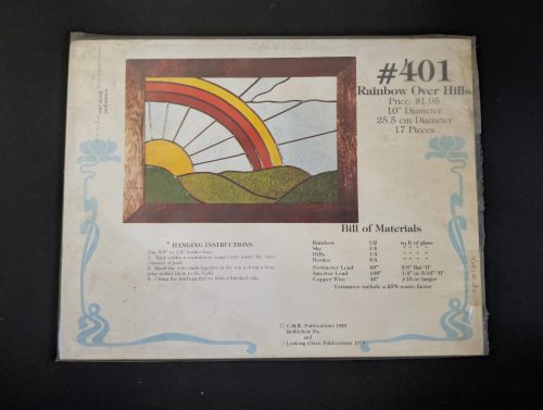 Vintage 1980 Rainbow Over Hills (Sun/Landscape) Stained Glass Pattern, CMW/Looking Glass Publicatios