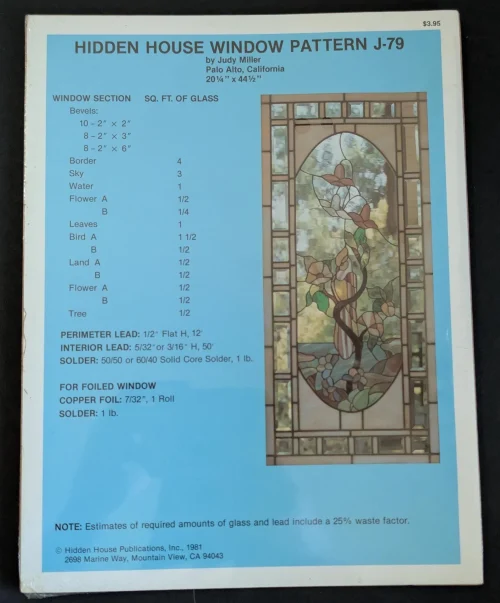 Vintage Hidden House by Judy Miller Window Pattern J-79 Stained Glass Pattern
