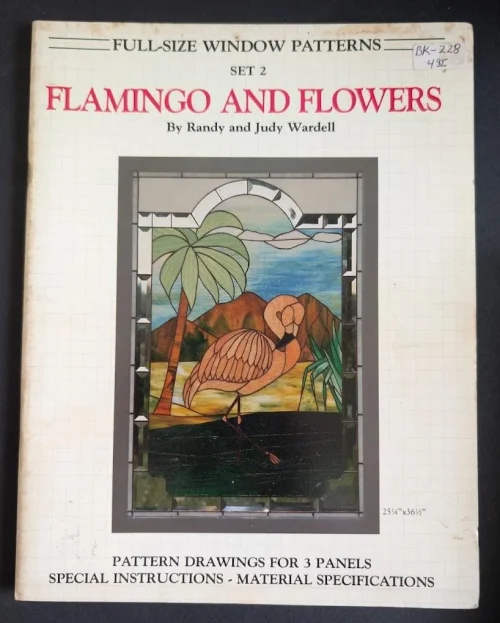 Vintage Flamingo and Flowers Set 2 by Randy & Judy Wardell Stained Glass Pattern Book