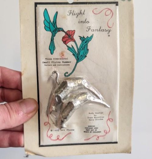 Vintage 1995 Flight In Fantasy 3D Small Flying Hummingbirds Lead Castings for Stained Glass with Patterns & Instructions