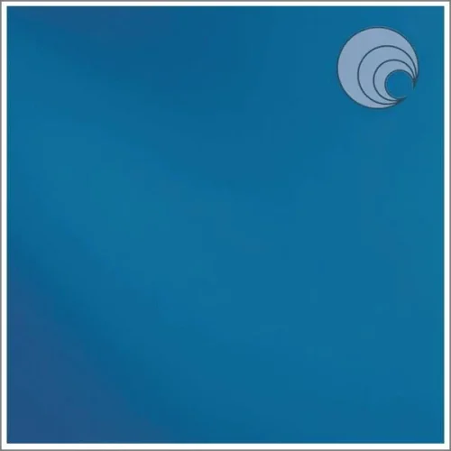 Oceanside Steel Blue Solid Transparent Fusible Stained Glass Sheet, COE 96, 538-4S, 12x12"