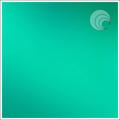 Oceanside Aquamarine Blue-Green Transparent Solid Fusible Stained Glass Sheet, COE 96, 523-1S, 12x12"
