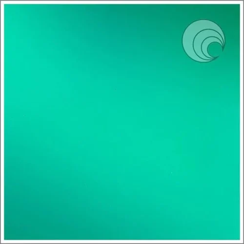 Oceanside Aquamarine Blue-Green Transparent Solid Fusible Stained Glass Sheet, COE 96, 523-1S, 12x12"