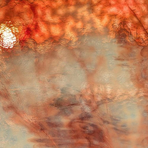 Vintage Chicago Art Glass White and Copper Red Opalescent Stained Glass Sheet