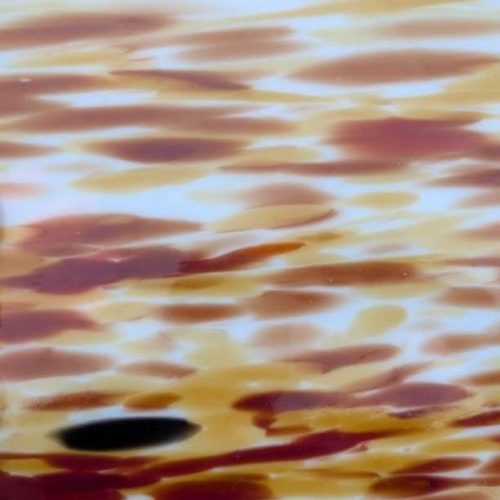 Vintage Spectrum Spirit Glass "Sedona" Browns on White, Clear Fusible Stained Glass Sheet, 6115-7SF, COE 96, 12x12"