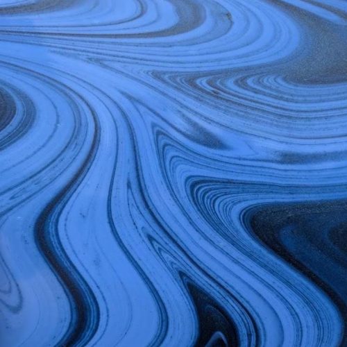 NEW!!! Oceanside Fuser's Reserve "Genie" Hydrangea Blue w/ Blue Aventurine Fusible Stained Glass Sheet, FR-99, COE 96, 12x12"