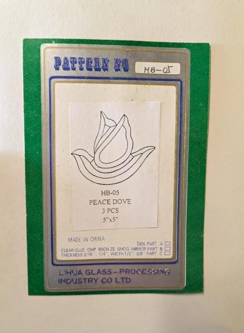 Lihua Glass Peace Dove Bevel Cluster for Stained Glass, HB05, 5x5"