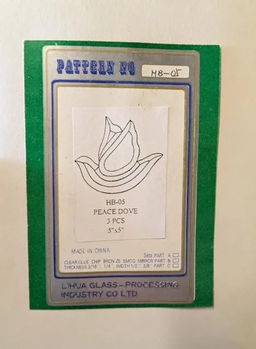 Lihua Glass Peace Dove Bevel Cluster for Stained Glass, HB05, 5x5"