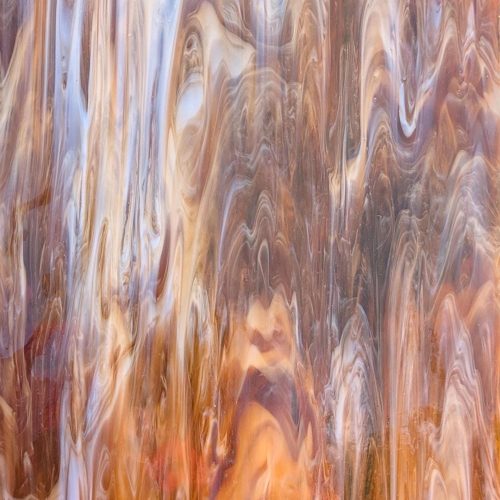 Vintage, Original Armstrong Dark Amber Opal Streaky Stained Glass Sheet, 10x12"