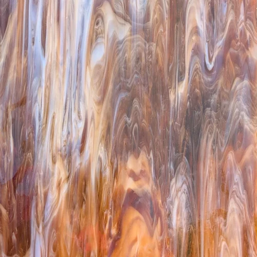 Vintage, Original Armstrong Dark Amber Opal Streaky Stained Glass Sheet, 10x12"
