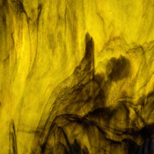 Youghiogheny Lemon Yellow Ice, Black Stipple Stained Glass Sheet, 5033SP, 9x12"
