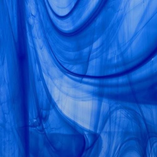 Original Spectrum Blue on Clear Baroque Stained Glass Sheet, 12x12"