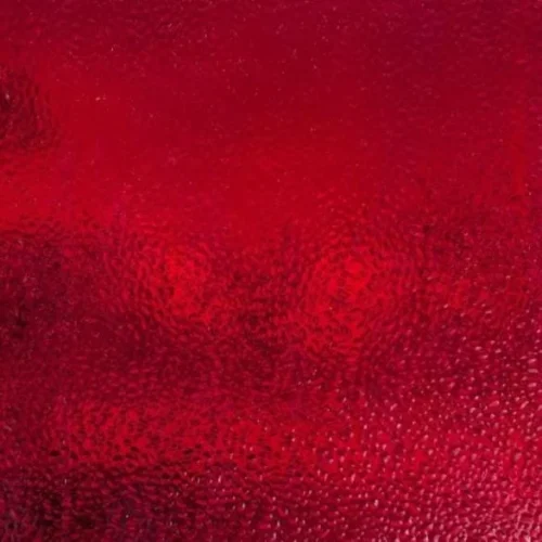 LIGHTLY TEXTURED Wissmach Scarlet (Orangey) Red Dew Drop Stained Glass Sheet, 18DD