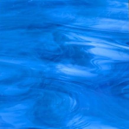 Original Spectrum Dark Blue & White Semi-Translucent Stained Glass, 337-6S