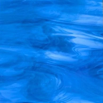 Original Spectrum Dark Blue & White Semi-Translucent Stained Glass, 337-6S
