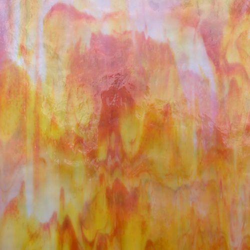 Vintage Chicago Art Glass White/Yellow/Orange Opal Smooth Stained Glass Sheet, OS-1D0
