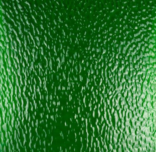 Oceanside Medium Green Hammered Fusible Stained Glass Sheet, COE 96, 123H, 12x12"