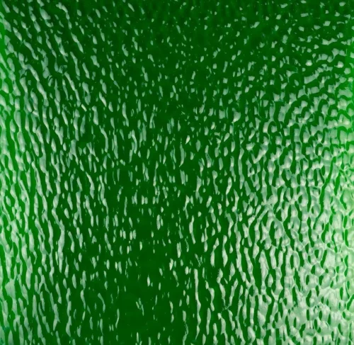 Oceanside Medium Green Hammered Fusible Stained Glass Sheet, COE 96, 123H, 12x12"